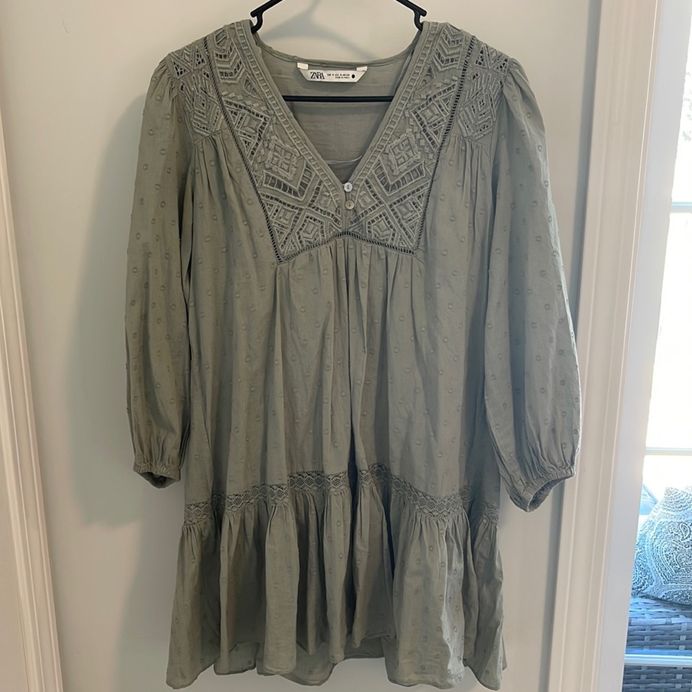 ZARA Green Dress Small